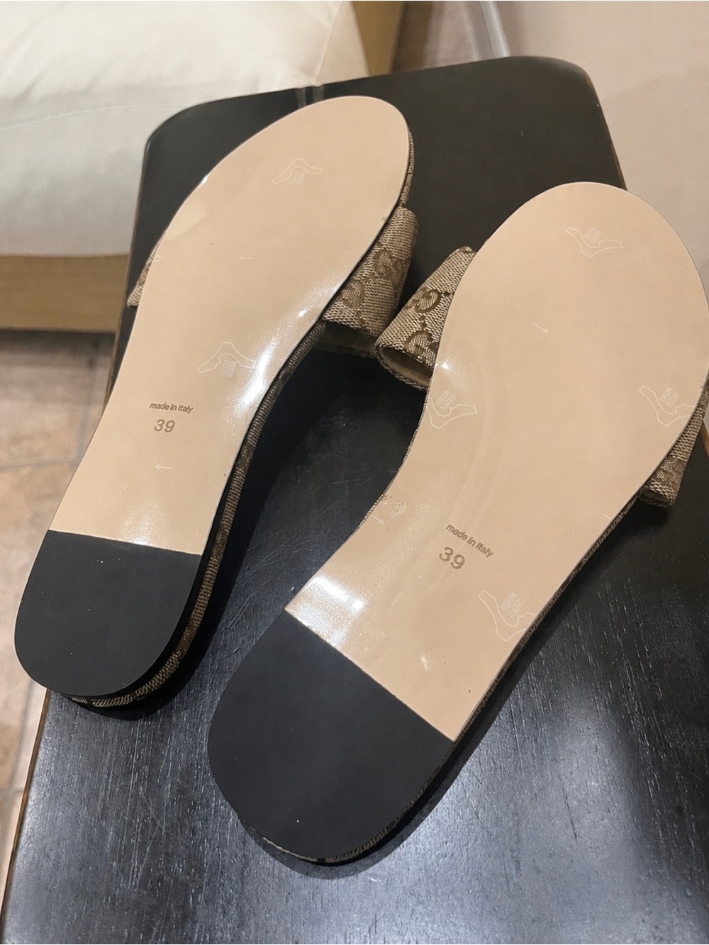 NEW Women's Canvas
Horsebit Slide Sandal with Gold Hardware - Picture 3 of 3